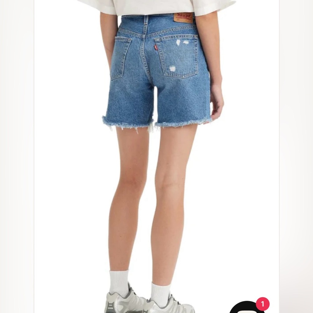Levi's Blue Jean Shorts with Frayed Hem